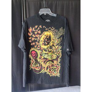 Sullen Art Collective Men's Size XL Black Graphic T-Shirt Skull Rose...
